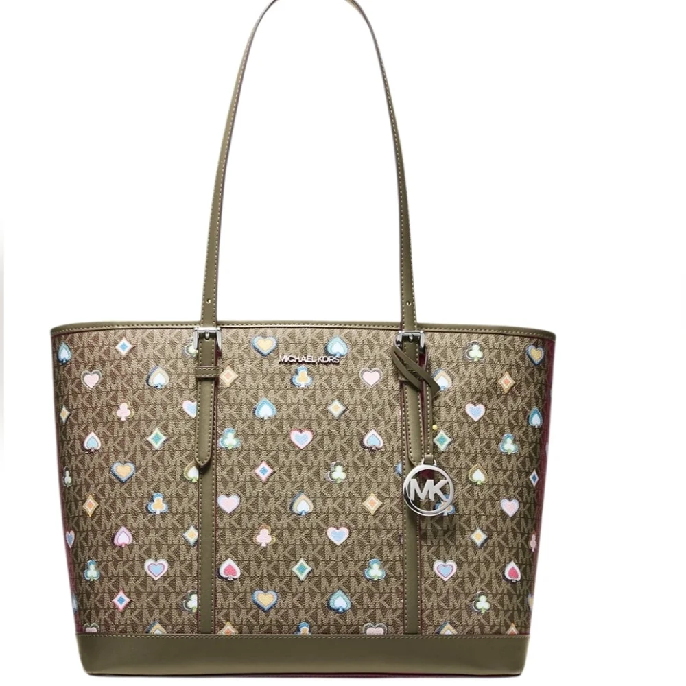 Michael Kors Jet Set Large Printed Signature Logo Tote Bag